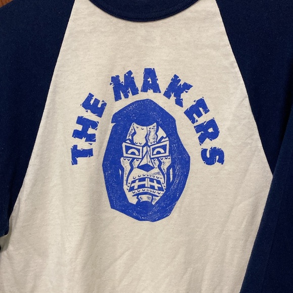 The Makers Vintage Garage Rock Unisex Quarter Sleeved Baseball Tee Small - Picture 2 of 5